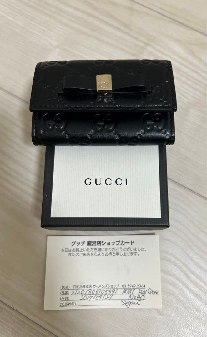 【新品未使用】GUCCI BOWY リボン キーケース ブラック