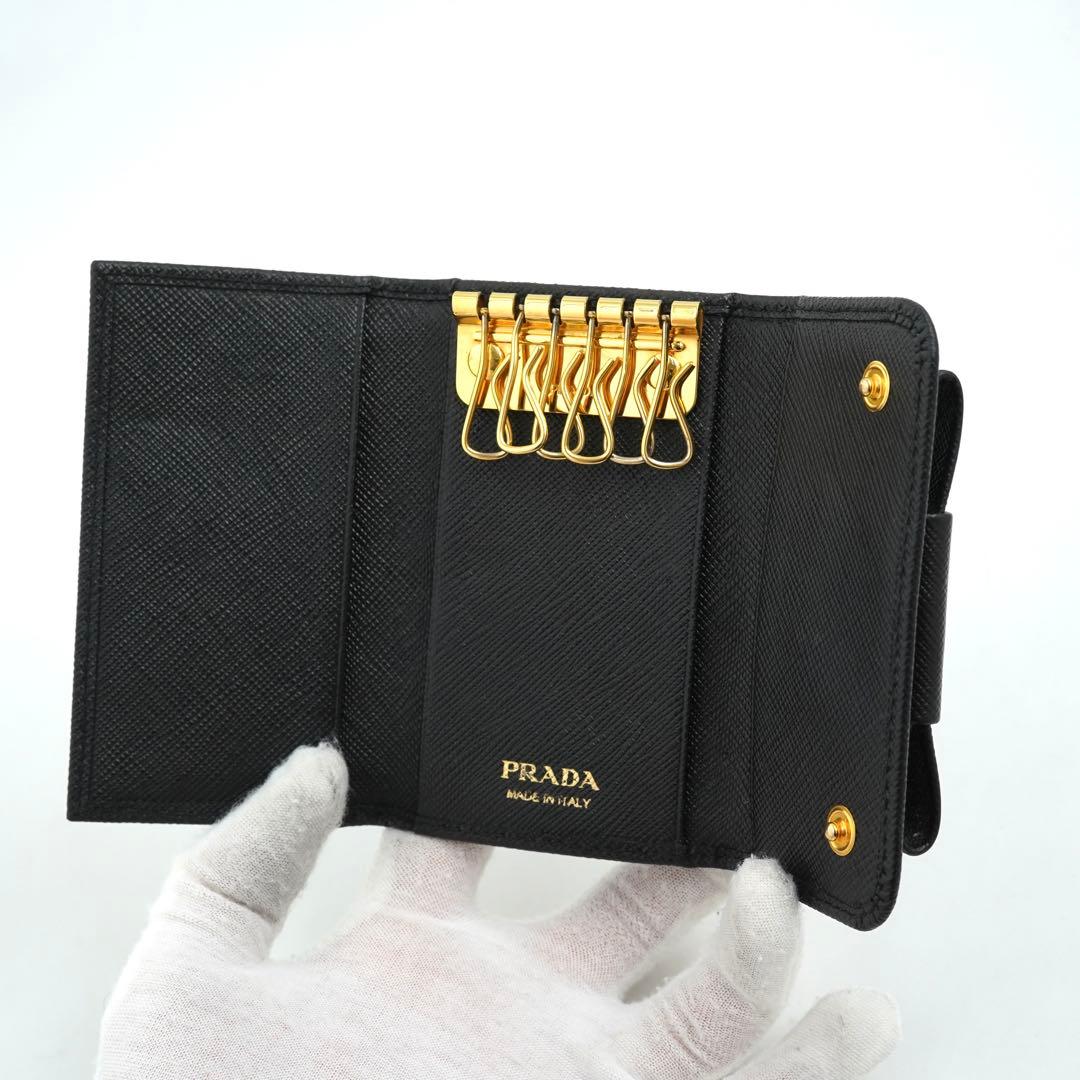 ✨新品未使用・箱保証書付き✨　PRADA キーケース　サフィアーノ　リボン　6連