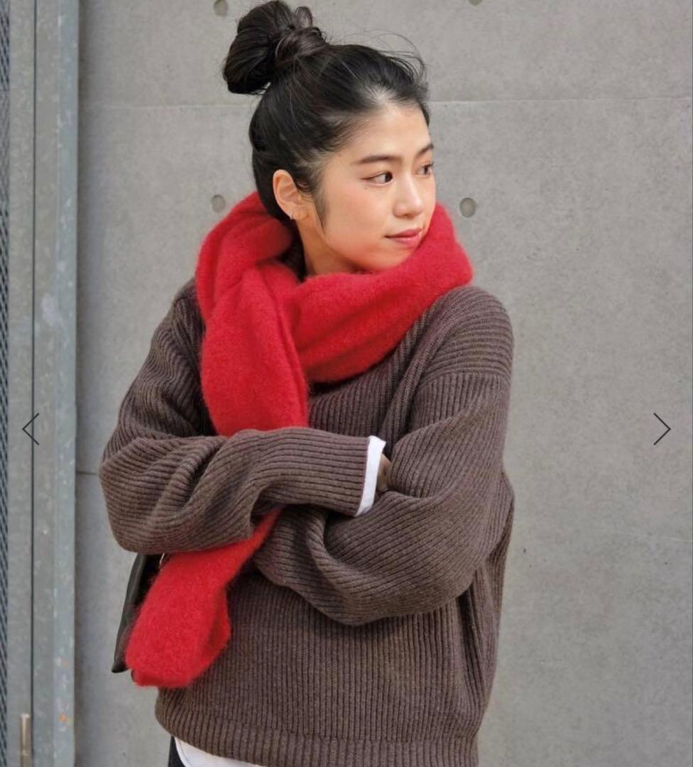 ★AP STUDIO surprise/サプライズ　モヘヤミックスマフラー　赤