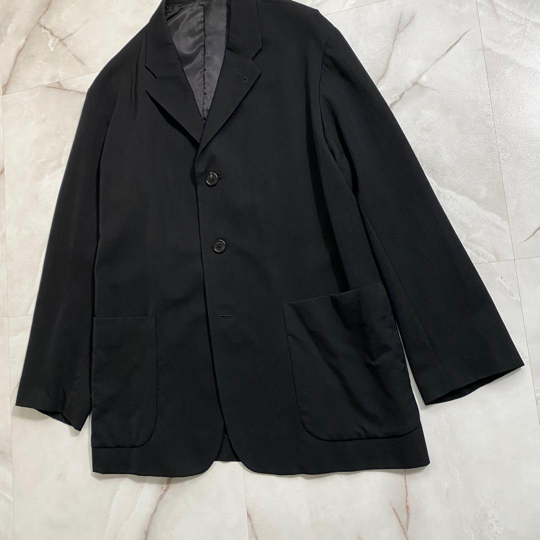 B17785 90's ワイズフォーメン シワギャバ アンコンジャケット 黒 S