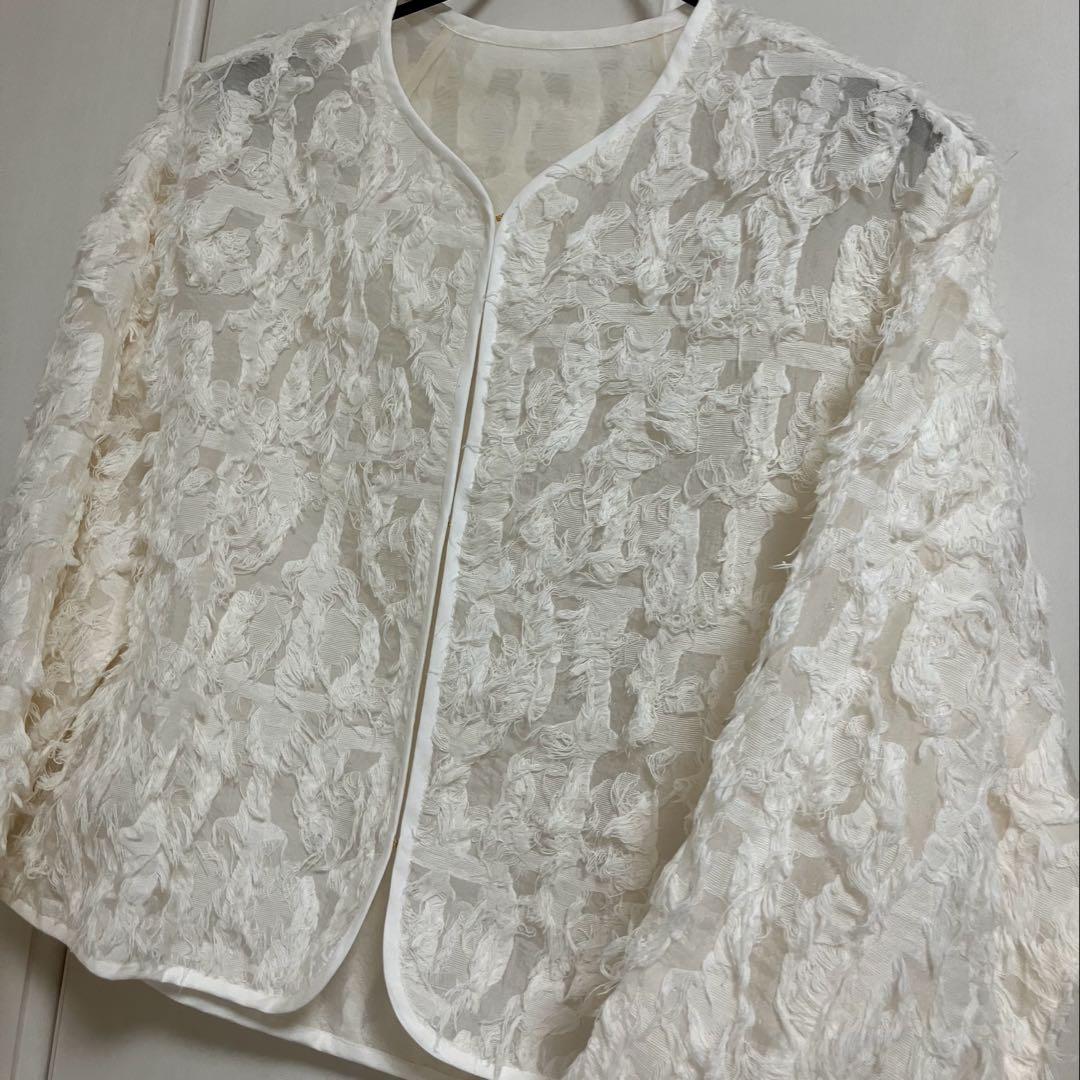 NOLLEY'S フリンジクルーネックシャツジャケット　38