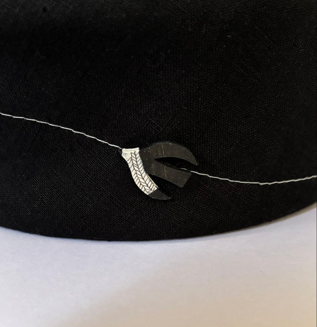 【新品未使用】PUTON/プットオン　ベレー帽　TORI 麻　ブラック