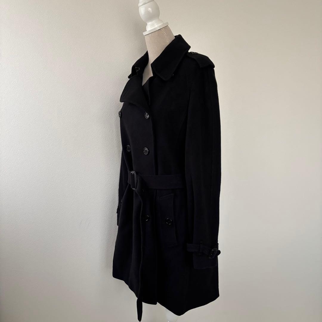 BURBERRY バーバリーロンドン カシミヤ混 トレンチコート L〜XL 黒