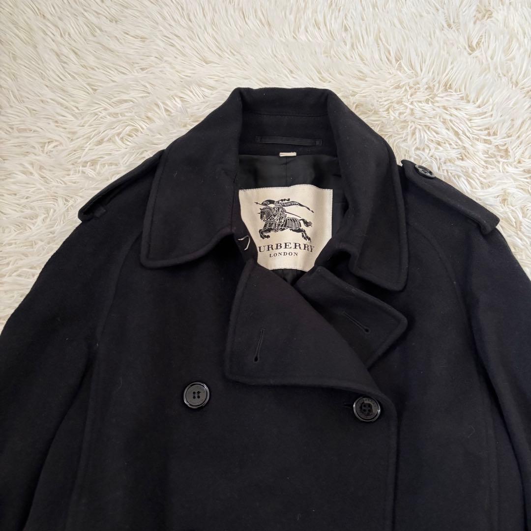 BURBERRY バーバリーロンドン カシミヤ混 トレンチコート L〜XL 黒