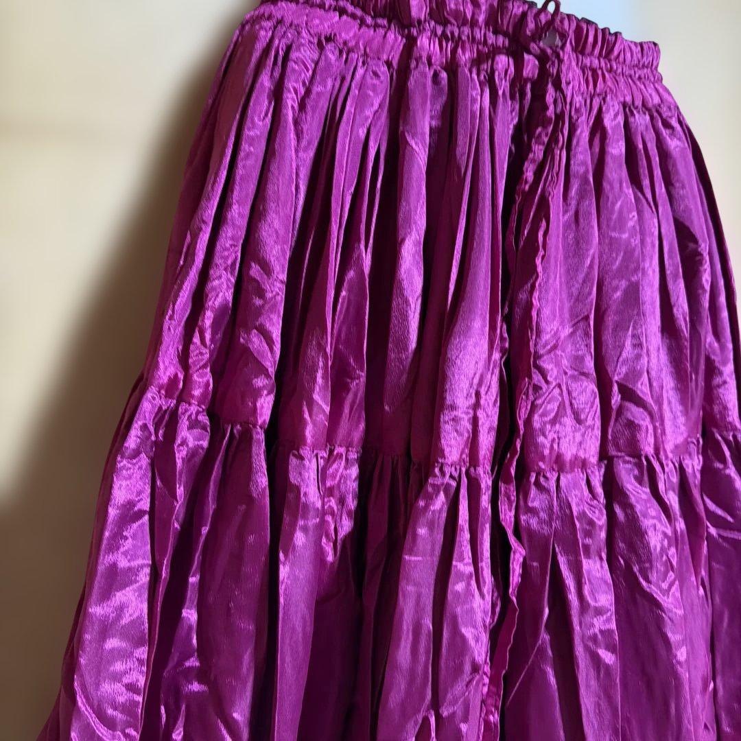 フラダンス Elastic Waist Satin Skirt