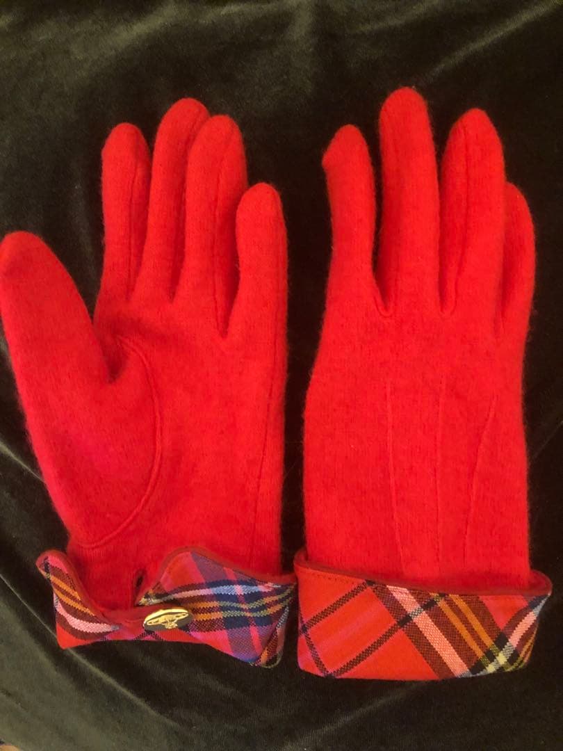 ヴィヴィアンウエストウッド　レッドマック　タータンチェック　ウール　赤　金オーブ