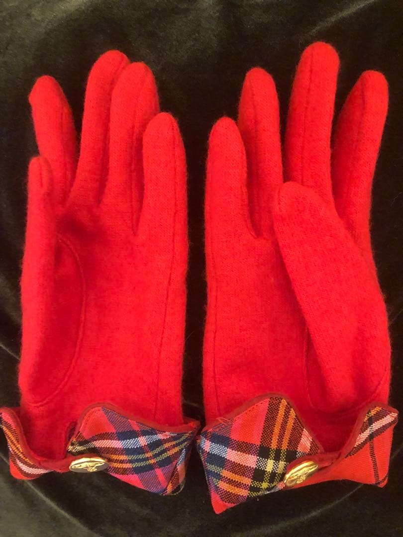 ヴィヴィアンウエストウッド　レッドマック　タータンチェック　ウール　赤　金オーブ