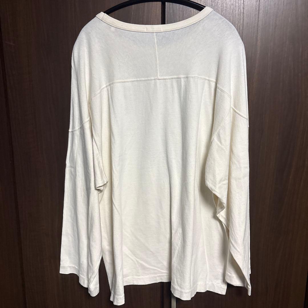 コモリ　COMOLI フットボールTシャツ　ホワイト