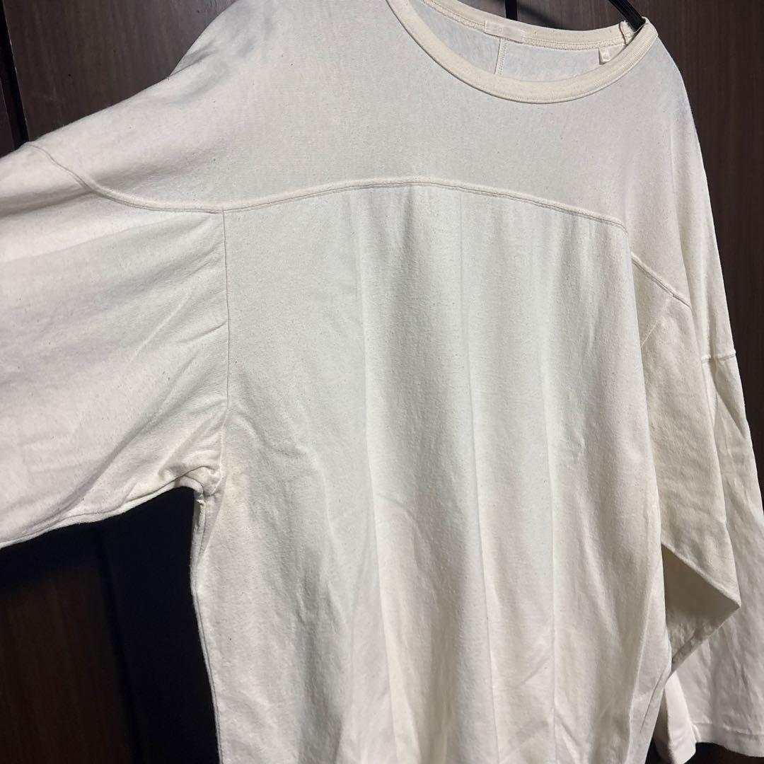 コモリ　COMOLI フットボールTシャツ　ホワイト