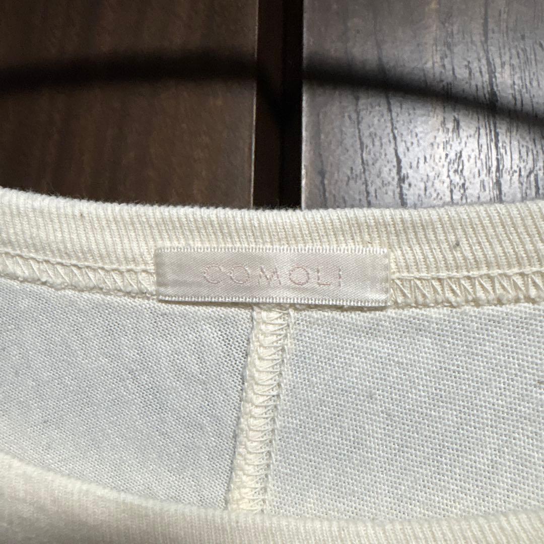 コモリ　COMOLI フットボールTシャツ　ホワイト