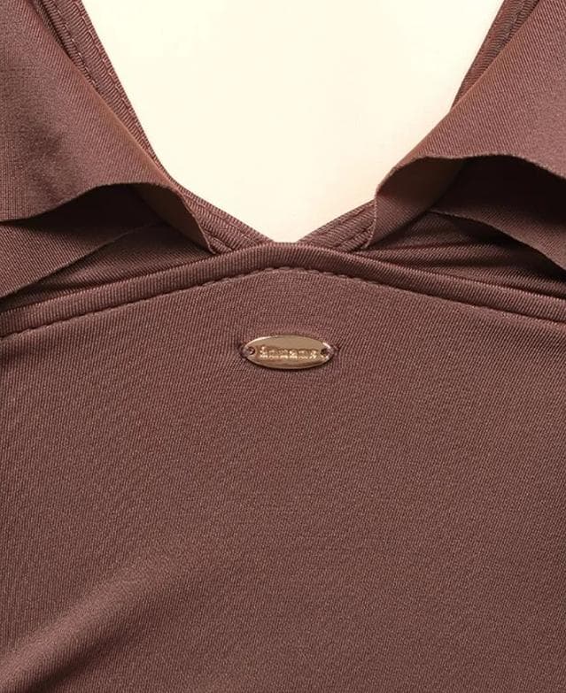 【新品】anuans　アニュアンス　フリルスリーブワンピース 水着　S　ブラウン