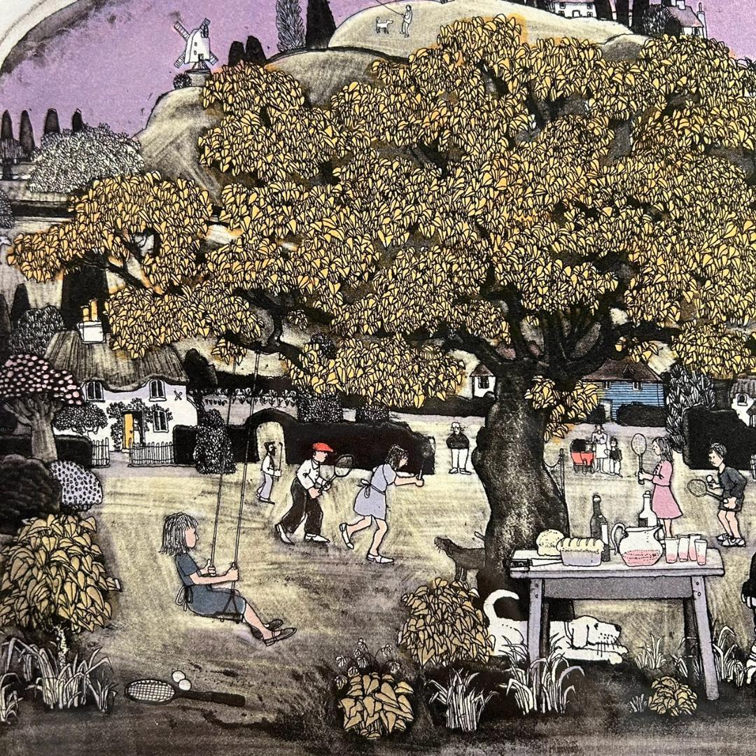 美品 グラハム・クラーク「Gran's Hat」銅版画+手彩色 直筆サイン入