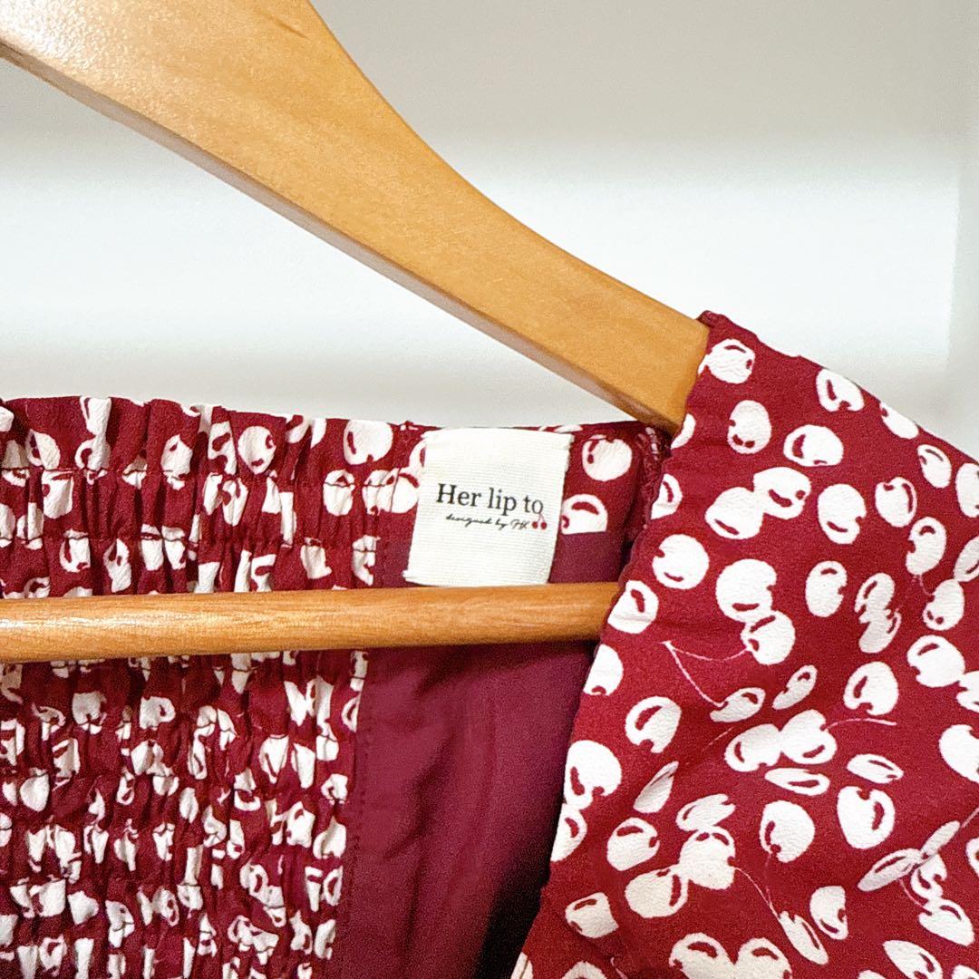 ワンピース Her lip to Baby Cherry Pattern One-Piece
