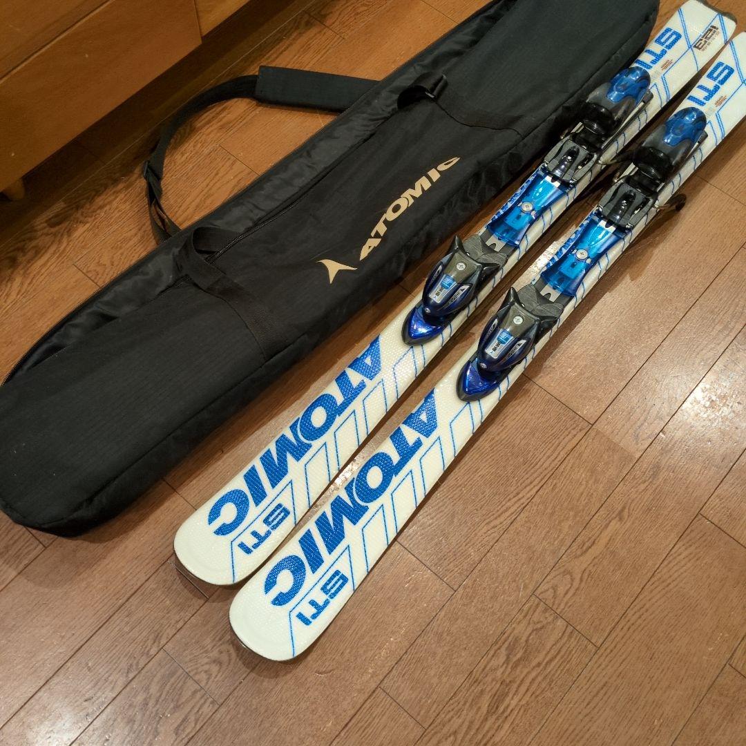 送料無料 Atomic STI 123cmミッドスキー板 希少専用ケース付！