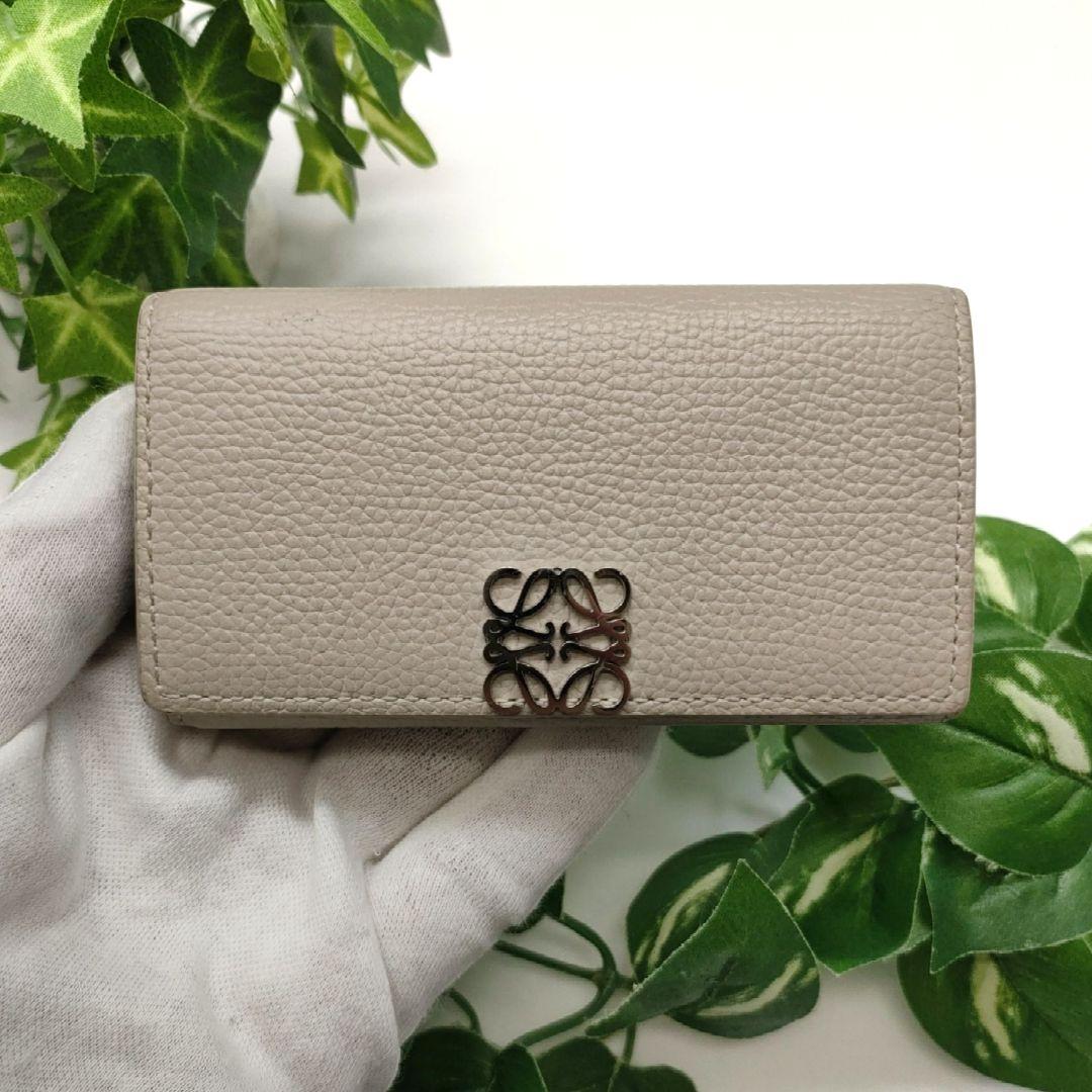 ロエベ　6連キーケース　アナグラム　ライトゴースト　ベージュ