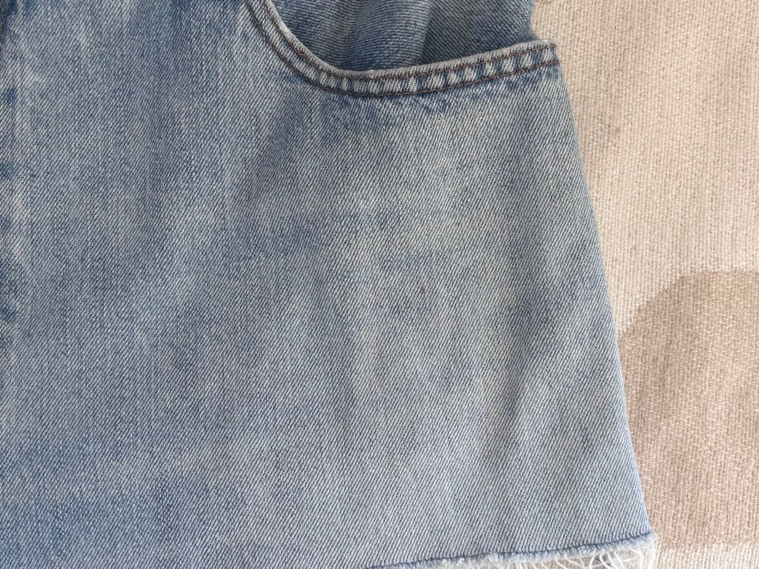 pollen vintage リメイクデニム巻きスカート