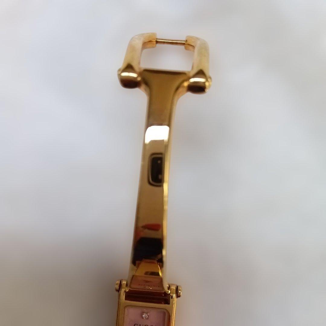 美品 グッチ 腕時計 バングルウォッチ1500L ゴールド 1Pダイヤ文字盤