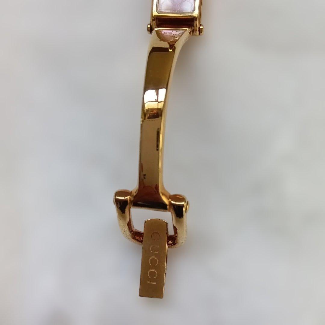 美品 グッチ 腕時計 バングルウォッチ1500L ゴールド 1Pダイヤ文字盤