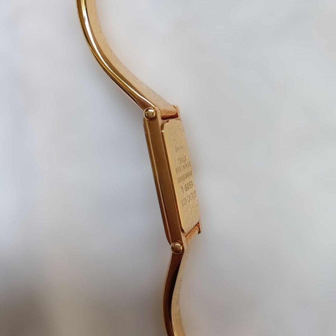 美品 グッチ 腕時計 バングルウォッチ1500L ゴールド 1Pダイヤ文字盤