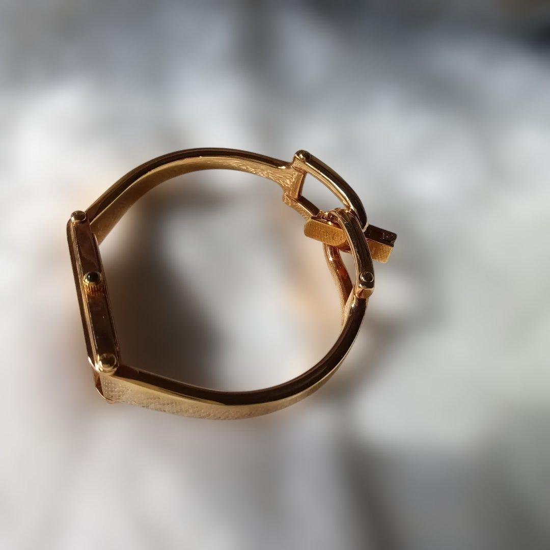 美品 グッチ 腕時計 バングルウォッチ1500L ゴールド 1Pダイヤ文字盤