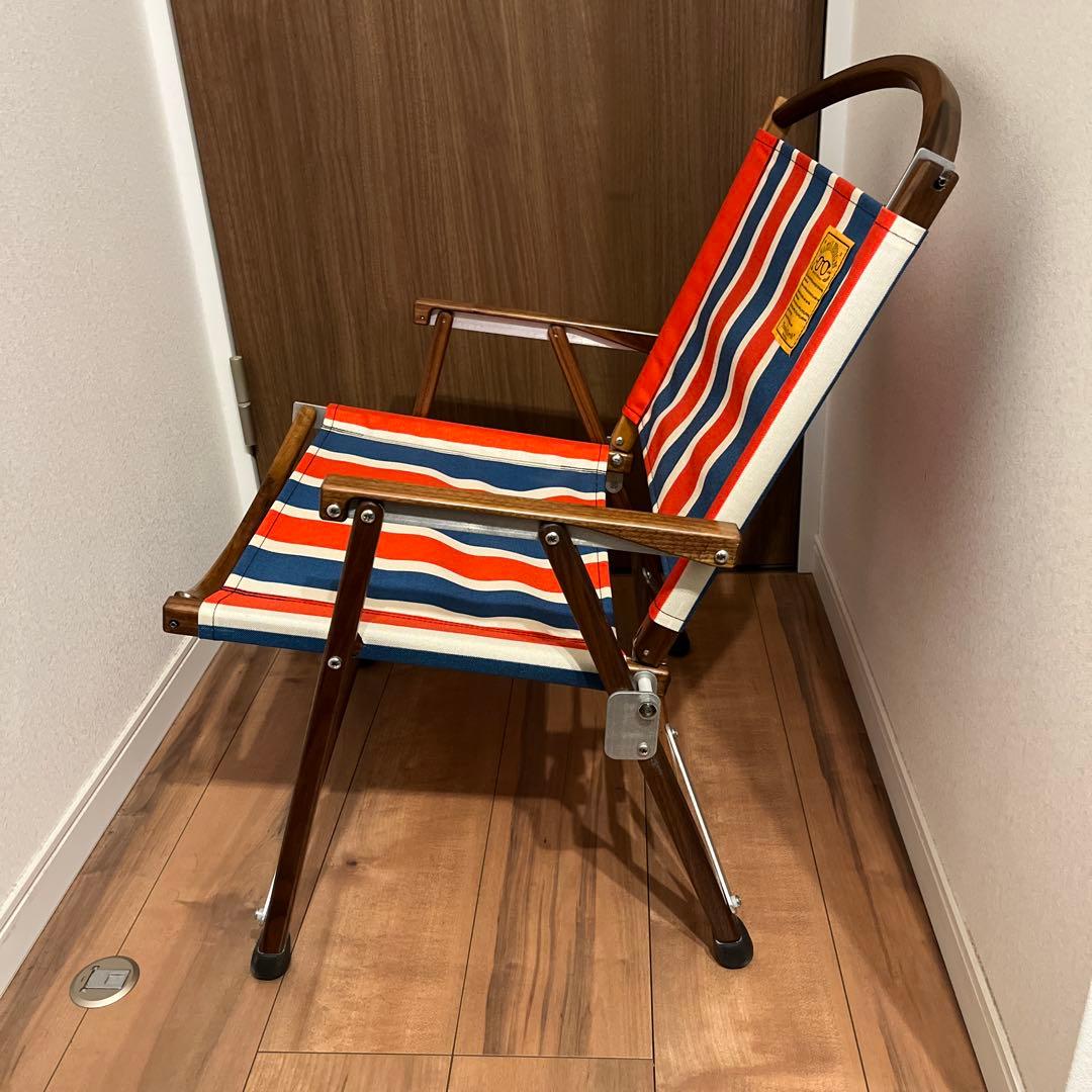 ネイタルデザイン　カーミットチェア　レトロストライプ　ウォルナット