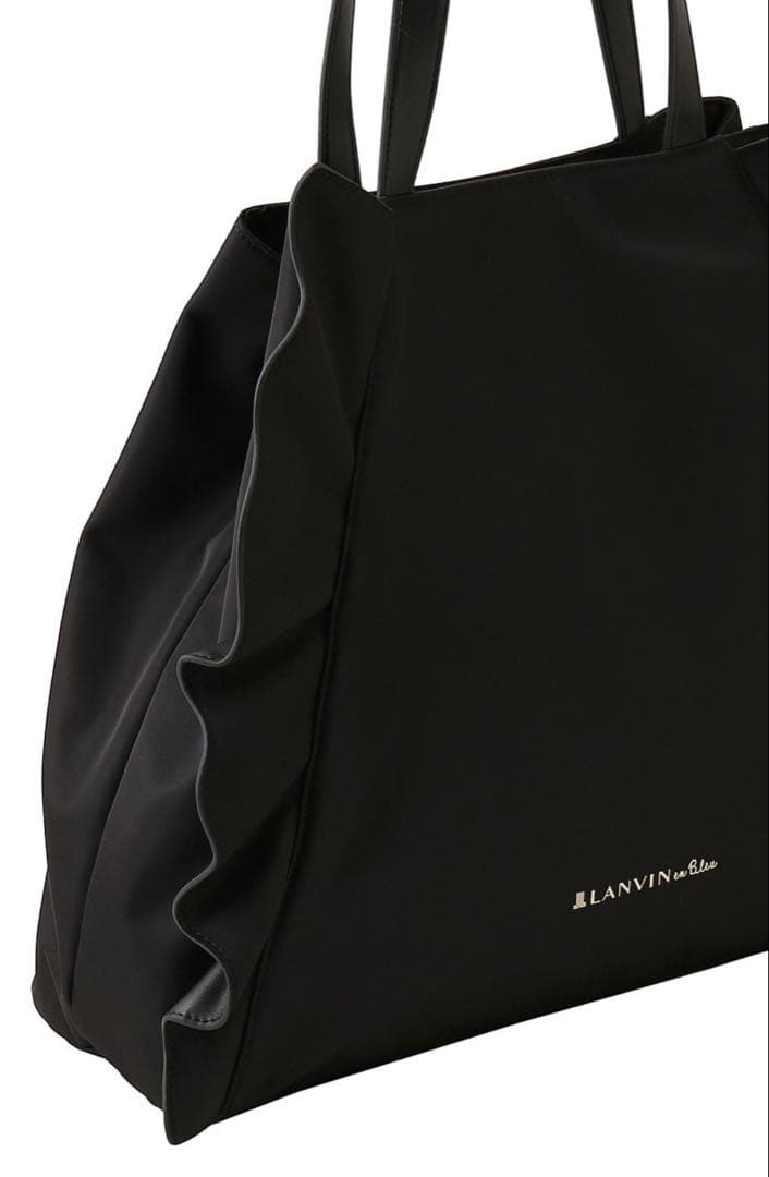 LANVIN en Bleu ラッフルフリルトートバッグ チャコールグレー
