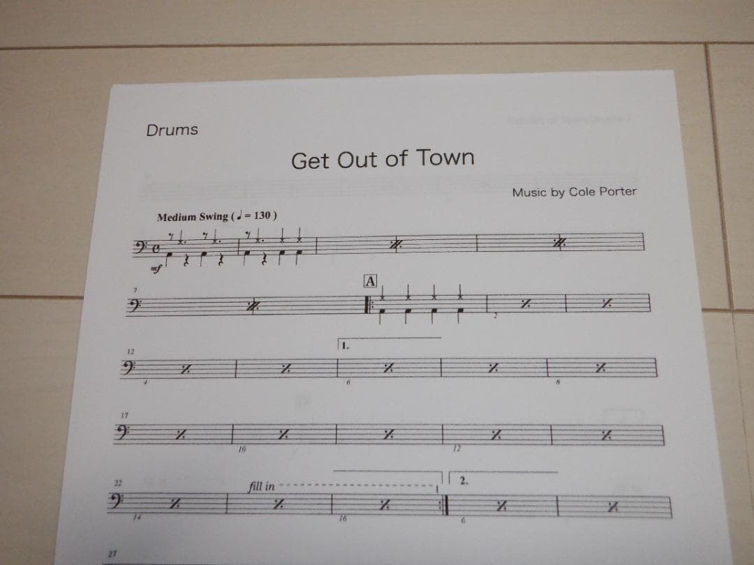 ビッグバンド楽譜「Get Out of Town」(絶版)