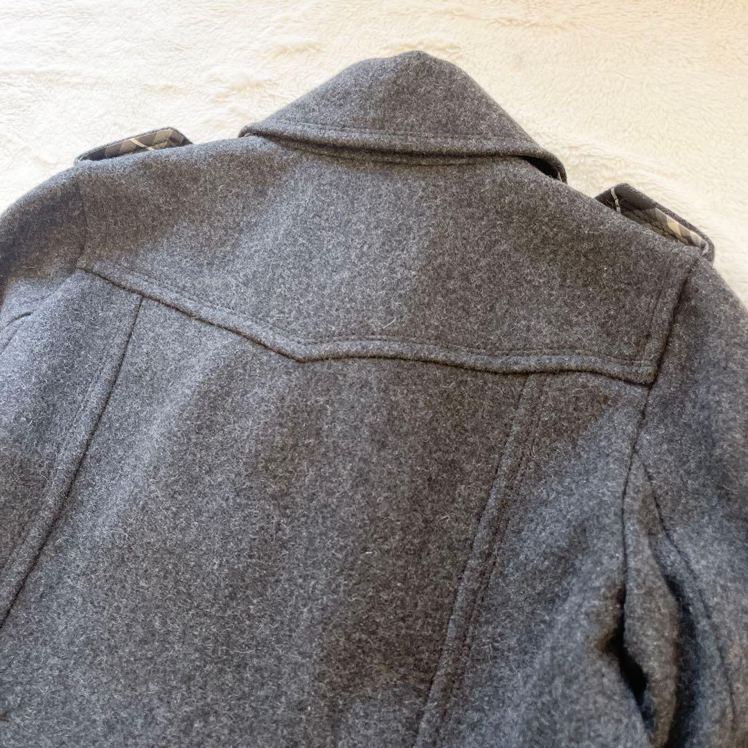 美品★バーバリーブルーレーベル　Pコート　金ボタン　ナポレオンコート　38