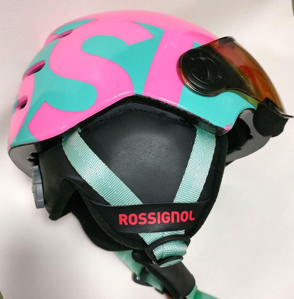 美品 ROSSIGNOL ロシニョール スノーヘルメット ジュニア ピンク