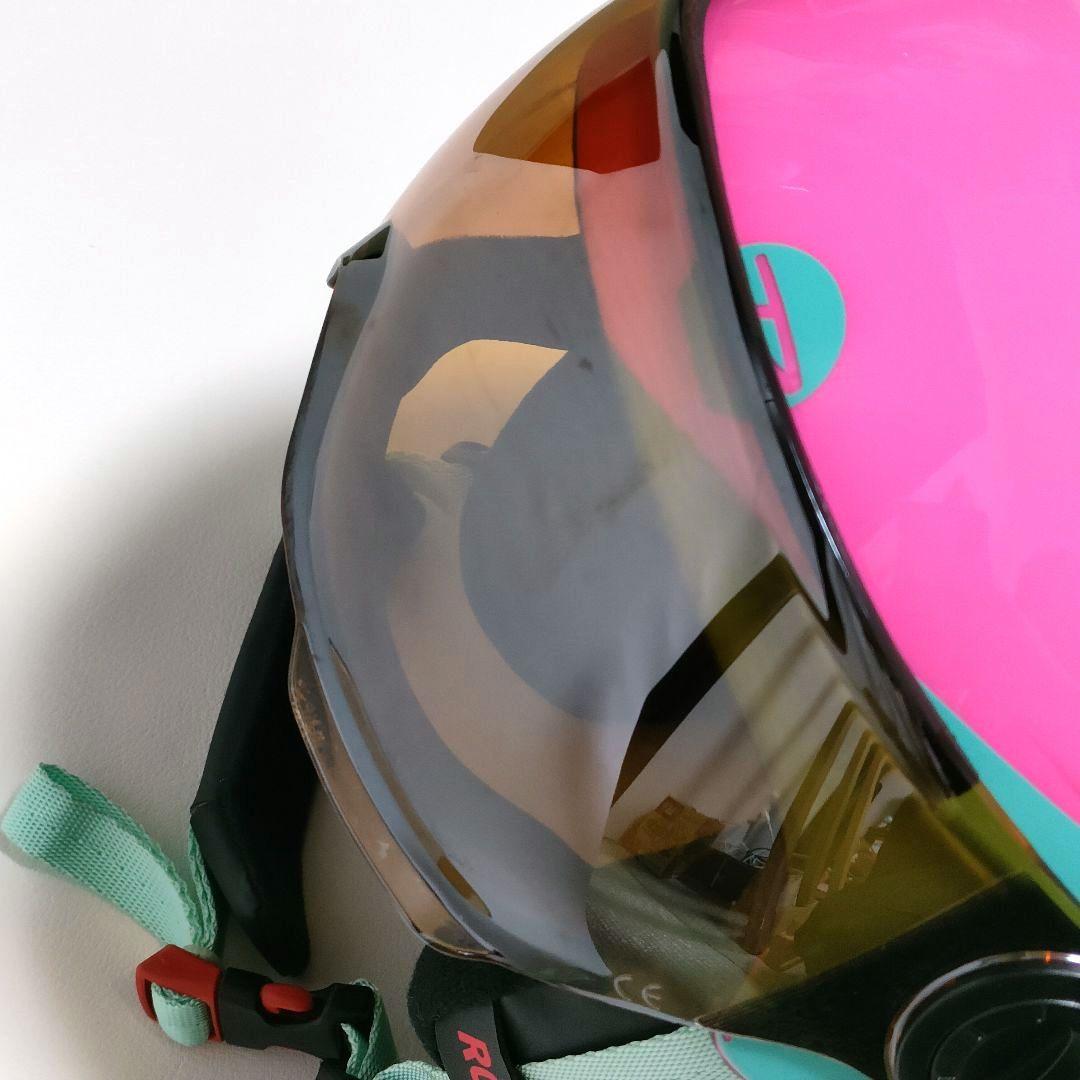 美品 ROSSIGNOL ロシニョール スノーヘルメット ジュニア ピンク