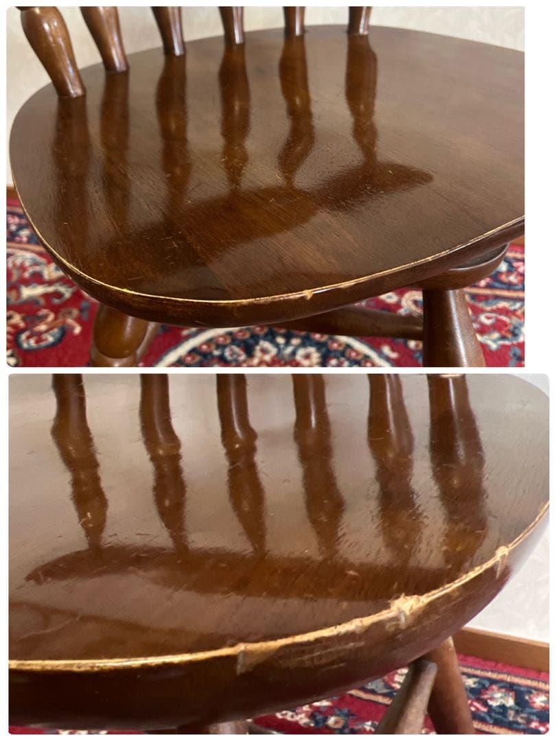 ウィンザーチェア 木製 回転チェア レトロ 回転式 ダイニングチェア ②