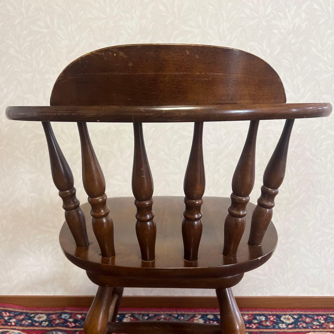 ウィンザーチェア 木製 回転チェア レトロ 回転式 ダイニングチェア ②