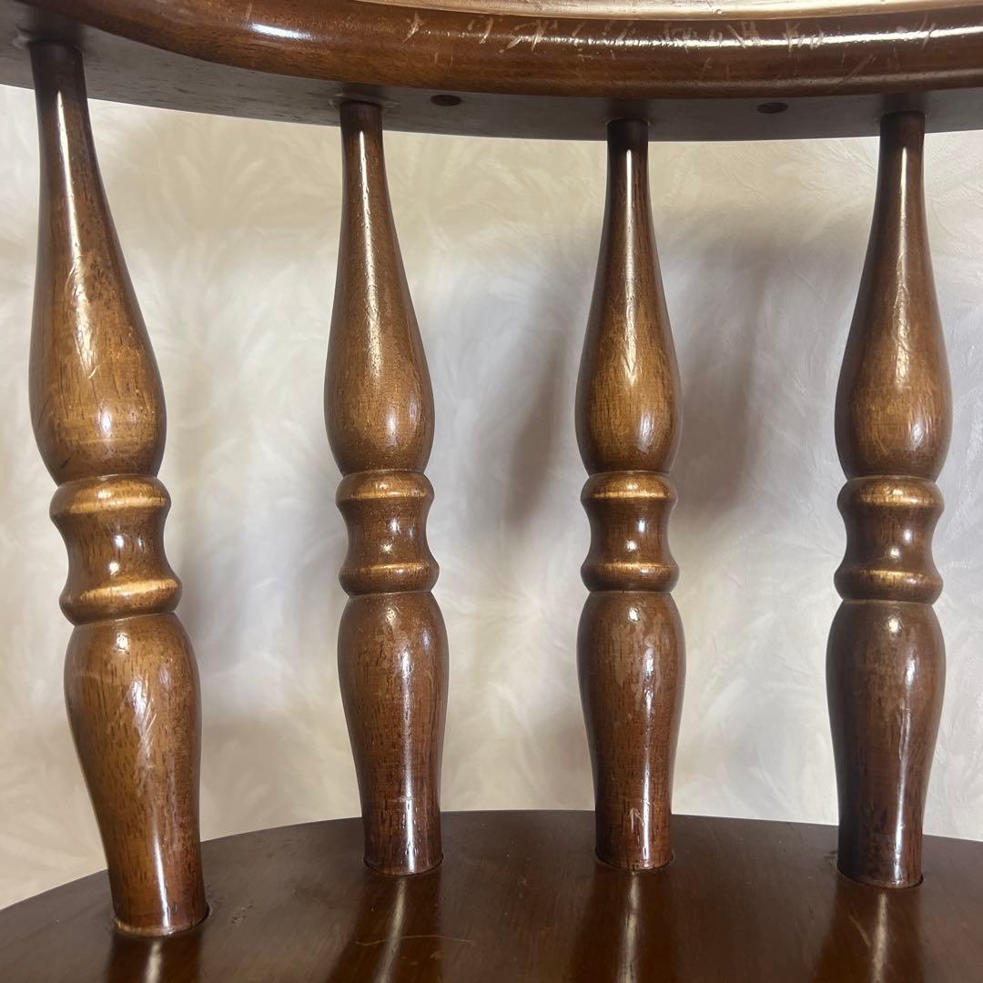 ウィンザーチェア 木製 回転チェア レトロ 回転式 ダイニングチェア ②