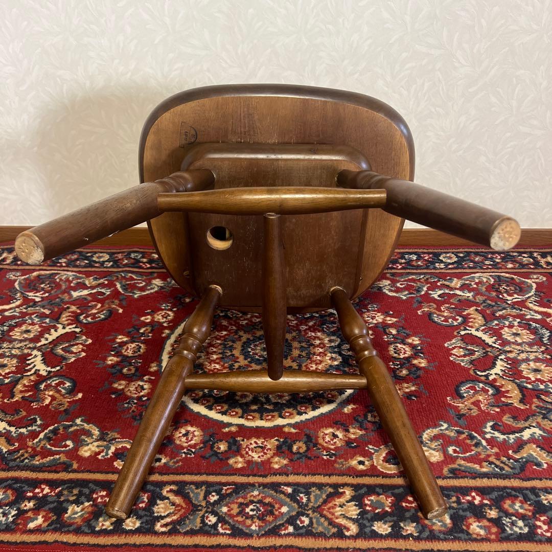 ウィンザーチェア 木製 回転チェア レトロ 回転式 ダイニングチェア ②