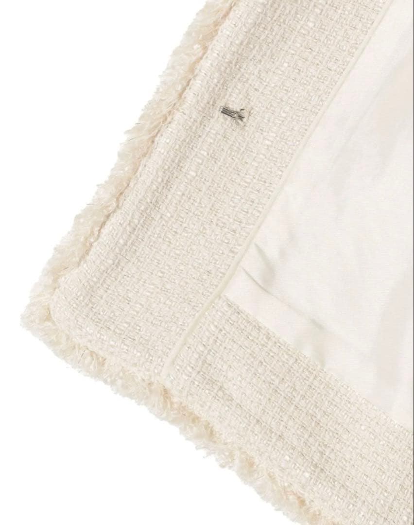 SHIPS スラブ ツイード ノーカラー ジャケット 36