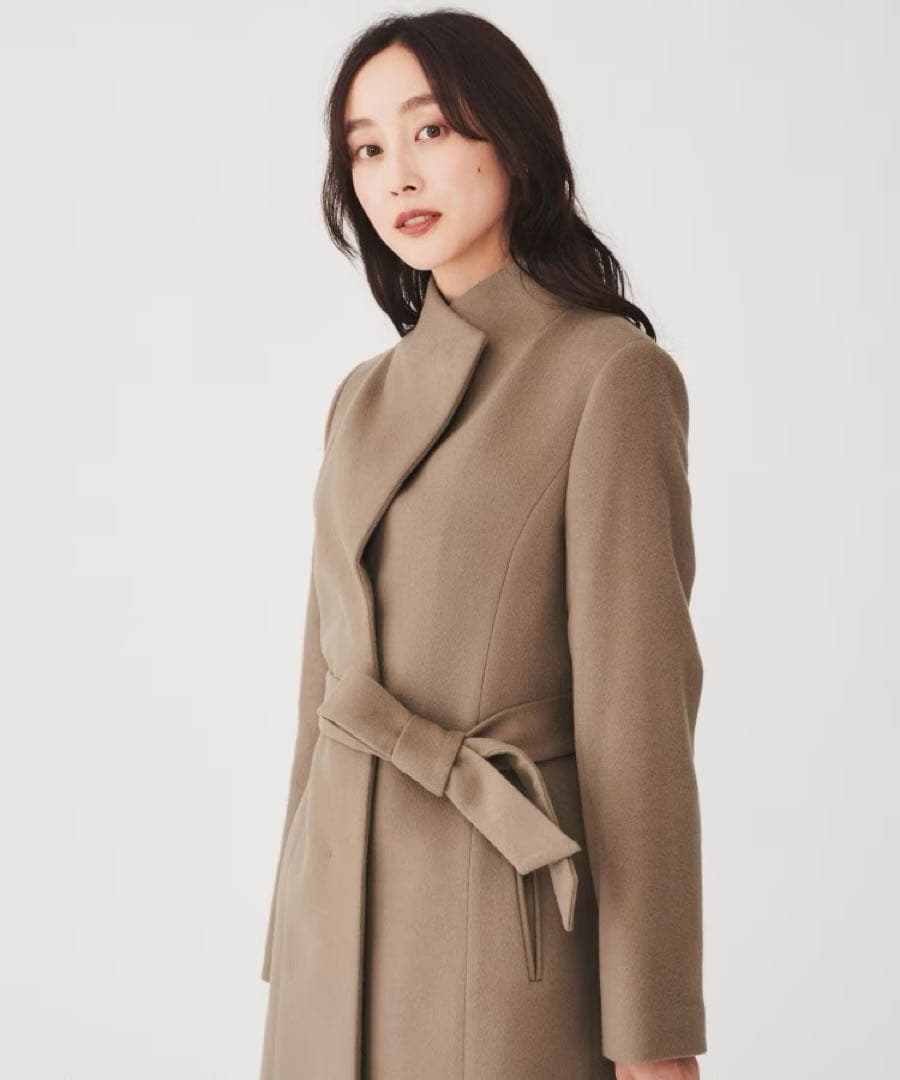 ツ～ちゃんサマー専用　　2WAYスタンドカラーロングコート　ベージュ　S