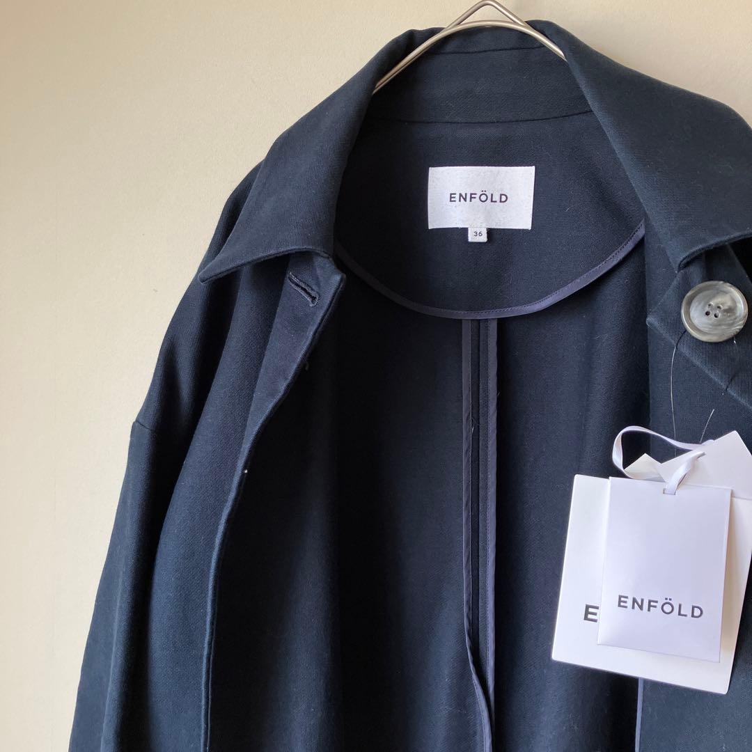ENFOLD ダブルツイルステンカラーコート ハイク　オーラリー