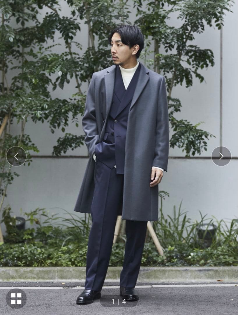 【美品】UNITED TOKYO 撥水SUPER140's チェスターコート