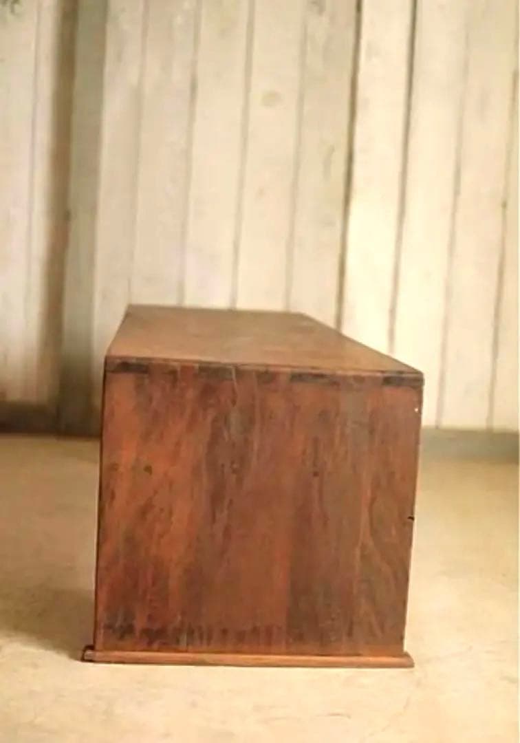 古く味のある木製の机　引き出し2杯　ローテーブル　作業台　古家具　古民家
