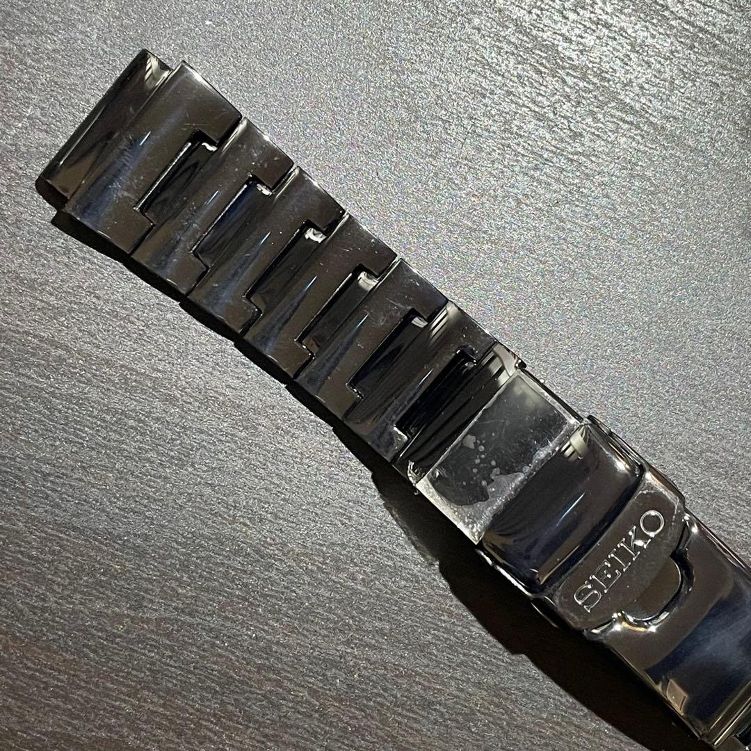 セイコー W523 SEIKO 20mm 純正ステンレスブレス　黒　ダイバーズ