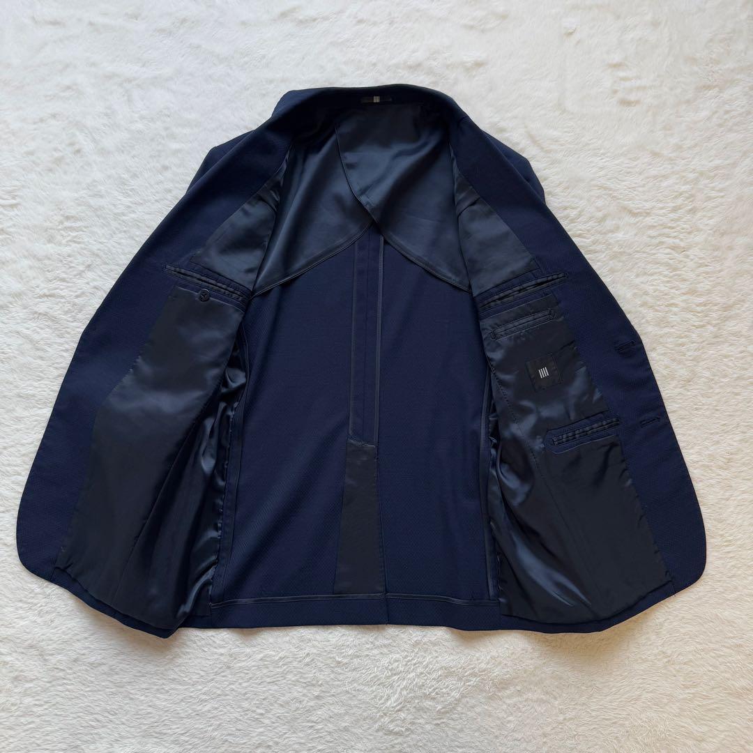 【美品】SUIT SELECTスーツセレクト　3ピース　ビジネススーツ　ネイビー