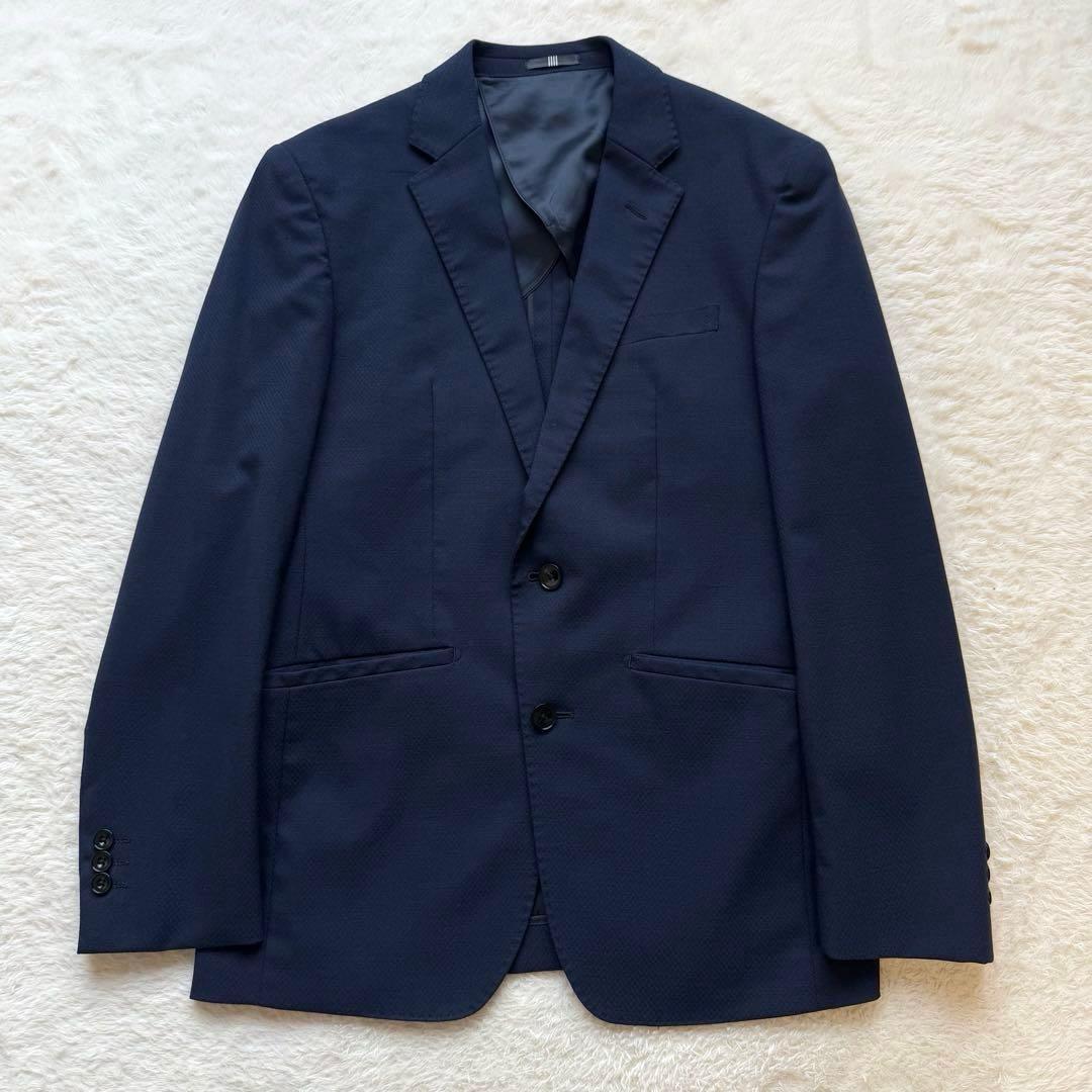 【美品】SUIT SELECTスーツセレクト　3ピース　ビジネススーツ　ネイビー