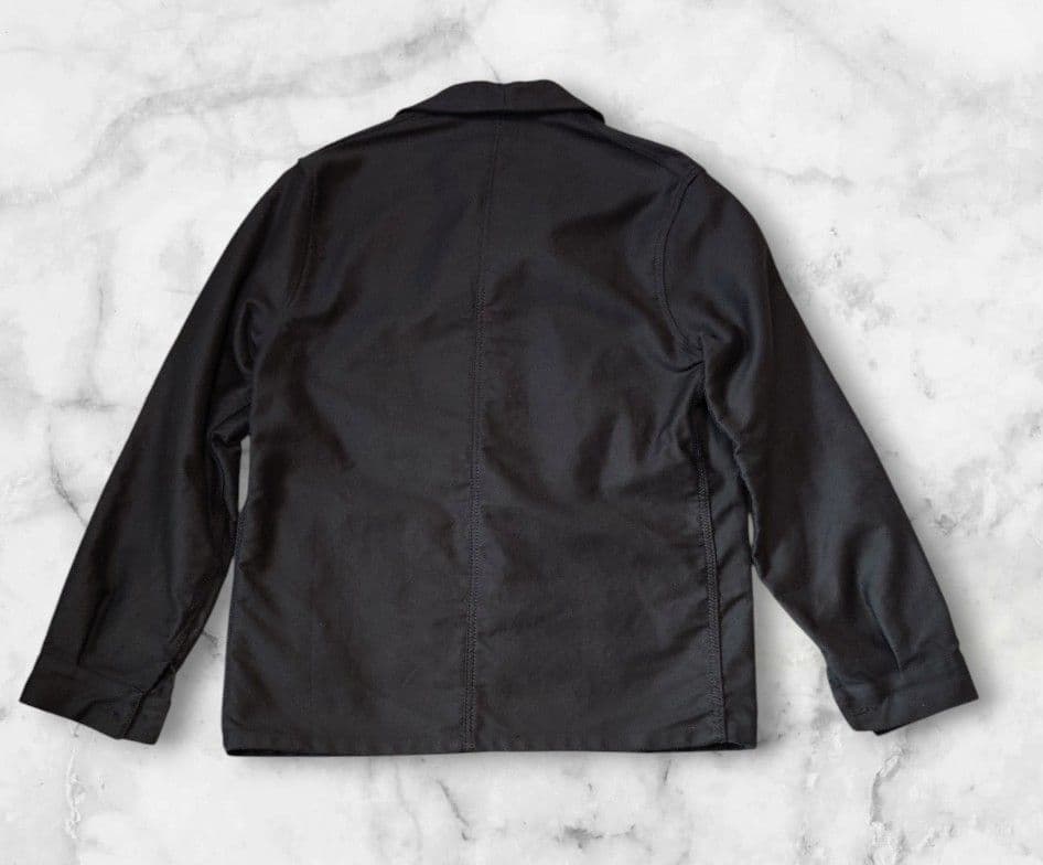 ルラブルール ブラックモールスキンジャケットカバーオールフレンチワークサイズ2