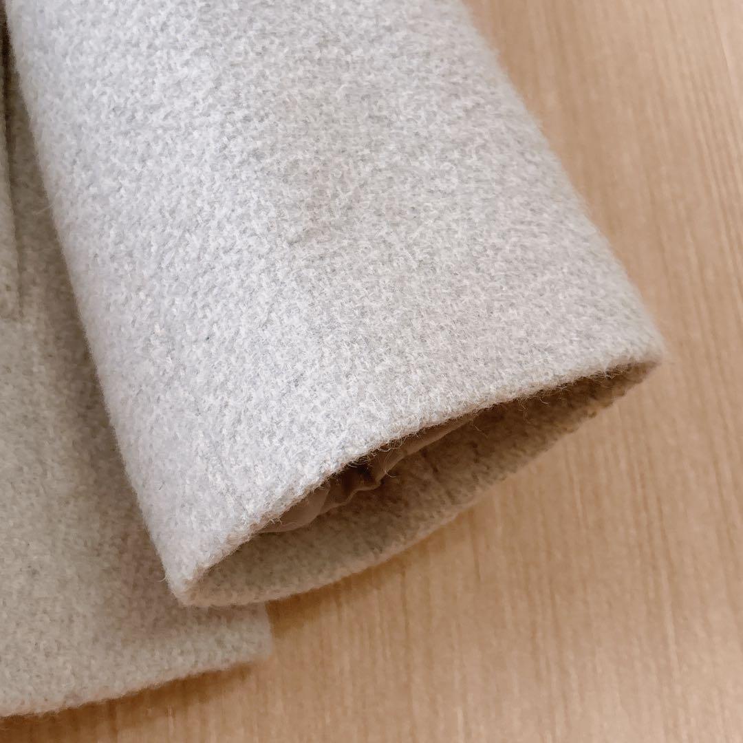 【1123】アナイ　アンゴラショートコート　ライトグレー　36 A