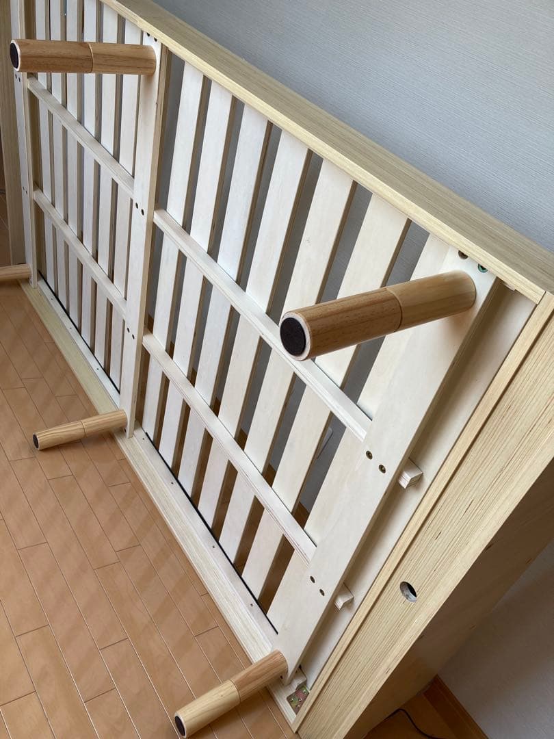 【そら】セミダブルベッド すのこ棚 コンセント付 高さ調整 天然木パイン材