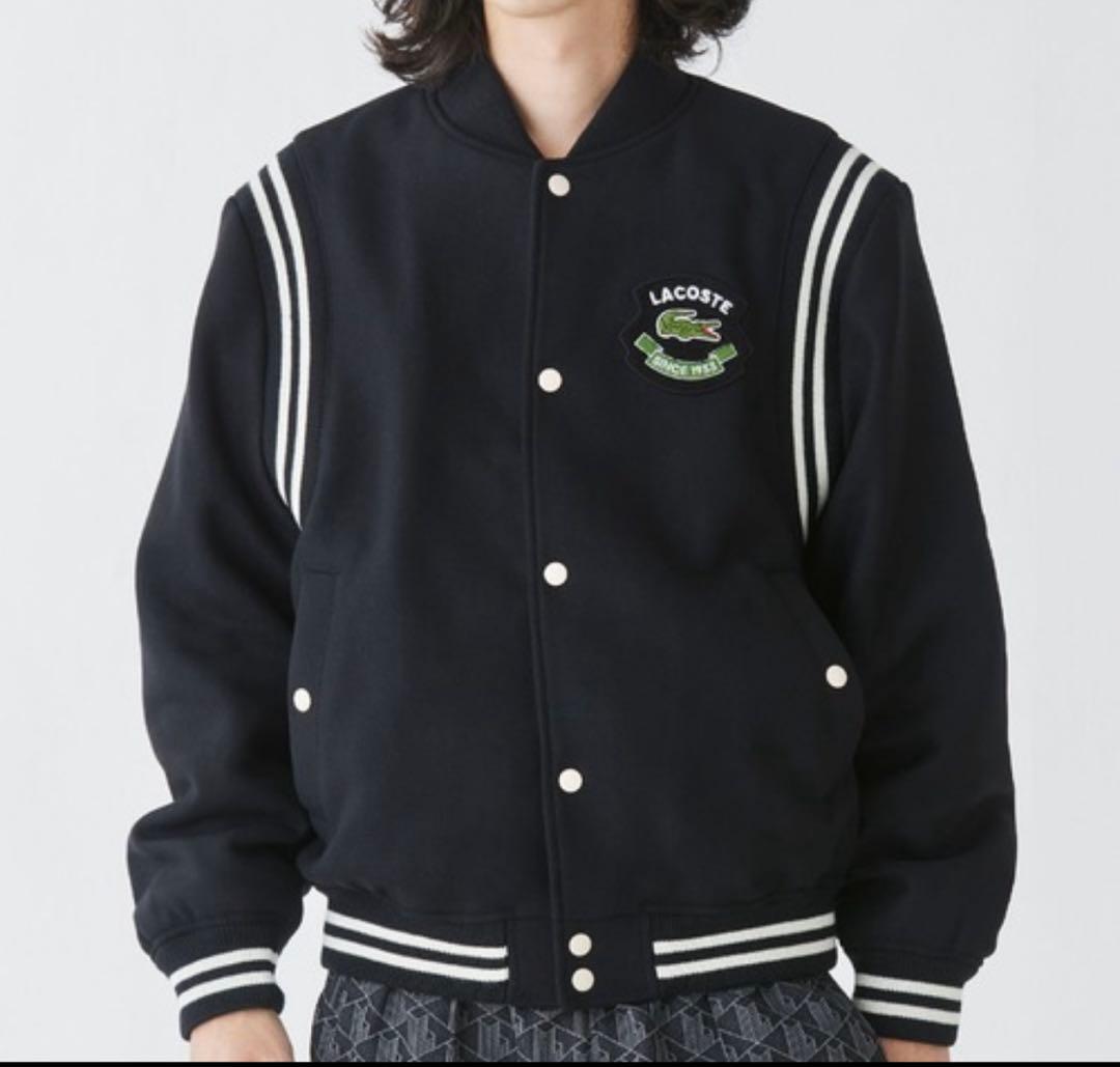 ラコステ バーシティジャケット スタジャン FR:52 XL相当 ウール ダウン