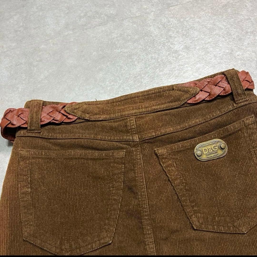 00s ドルガバ　D&G コーデュロイ　ミニスカ　y2k 平成　ウエスタン