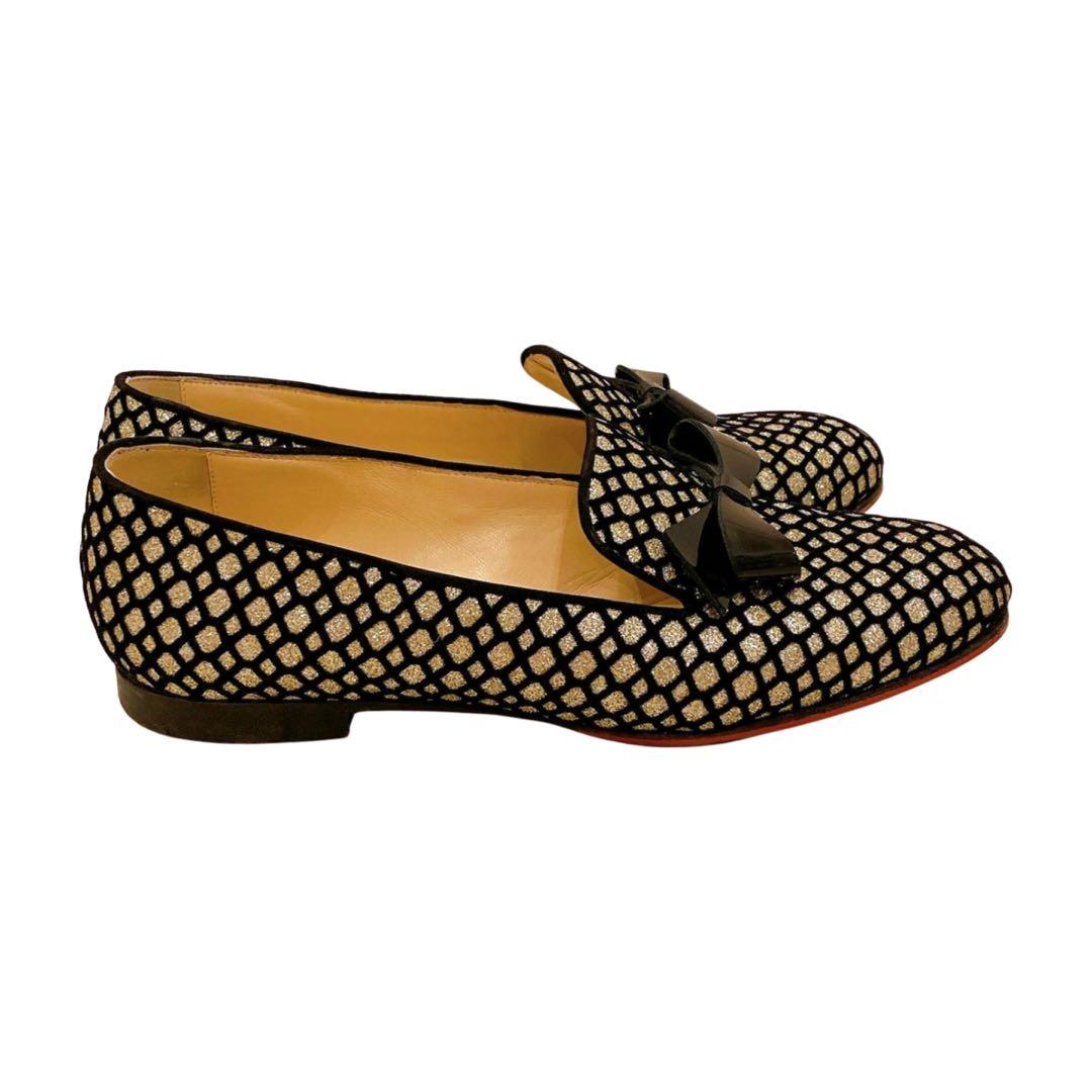 ルブタン　オペラ　フラット　グリッター　シューズ　37