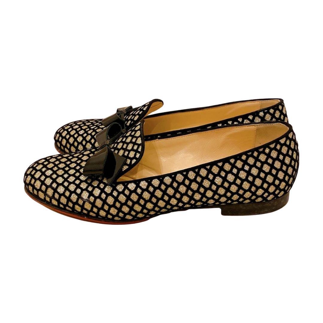 ルブタン　オペラ　フラット　グリッター　シューズ　37