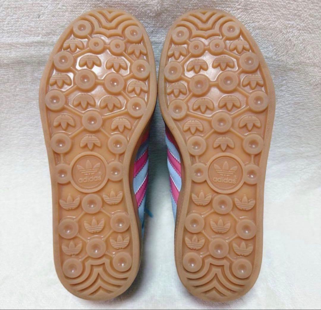 adidas ガゼル 23.0cm ライトブルー ピンク 美品 アディダス